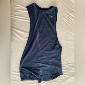 Blue Gymshark drop tank top